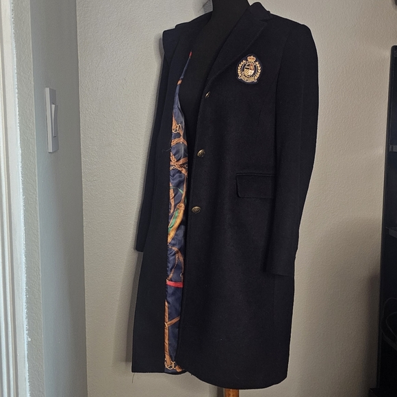 Ralph Lauren Alecia Regal Navy Coat Gold Crest Size 14 - Picture 4 of 11